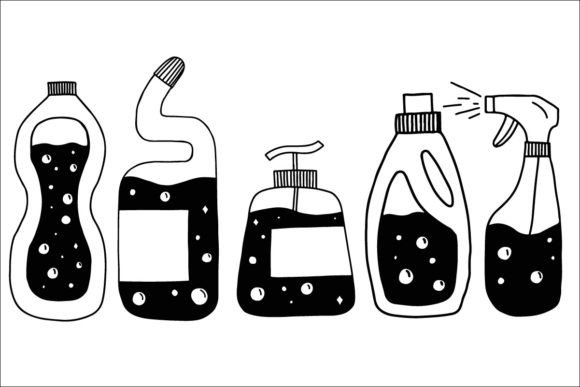 5 Doodle Illustrations with Cleaning Pro: Graphics & Illustrations