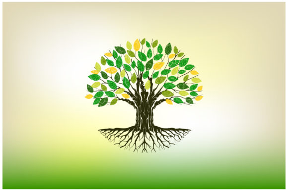 Abstract Circular Tree Graphics & Illustrations