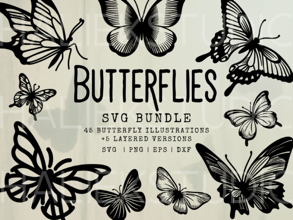 Butterflies SVG Illustrations for Crafting