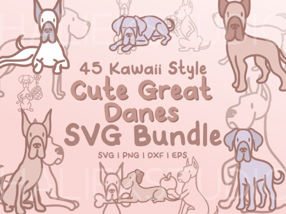 Cute Great Danes SVG Illustrations and Graphics Review