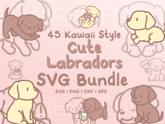 Cute Labradors SVG Illustrations: Graphics for Editorial Design