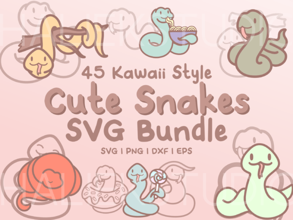Cute Snakes SVG Illustrations: A Designer's Review for Embroidery