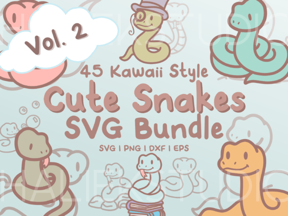 Cute Snakes Vol. 2 SVG Illustrations Review for Crafters