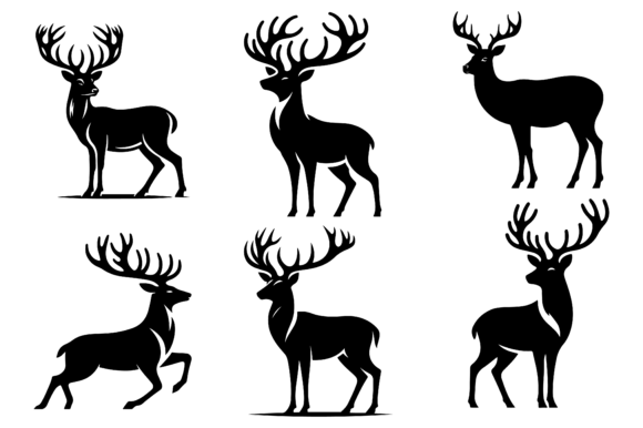 Deer Vector Illustrations for Graphics & Crafting