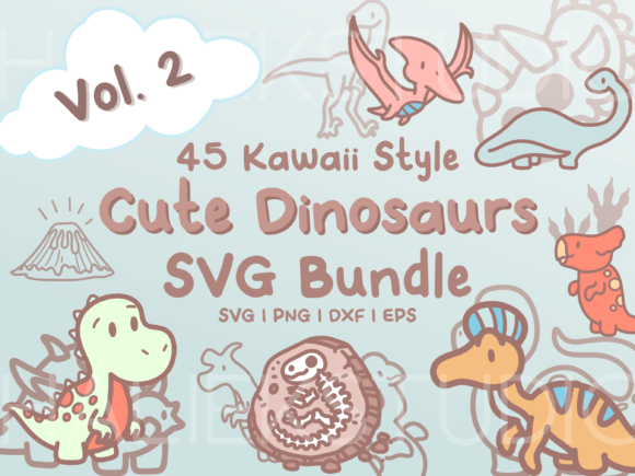 Dinosaurs Vol. 2 SVG Illustrations & Graphics