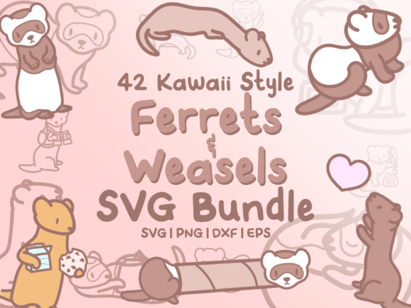Ferrets and Weasels SVG Illustrations for Content Graphics