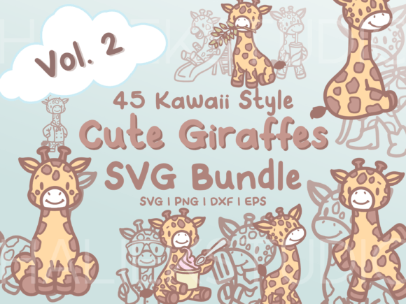 Giraffes SVG Illustrations: Graphics for Crafters