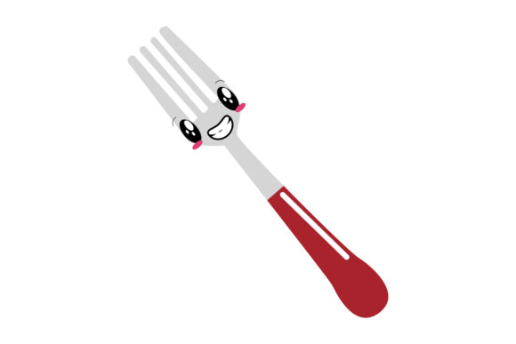 Kawaii Cute Fork Illustrations: Graphics & Illustrations for Sellers