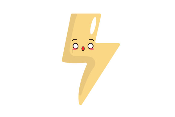 Kawaii Cute Lightning Illustrations: Graphics & Art
