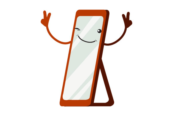 Kawaii Cute Mirror Illustrations for Real Graphics