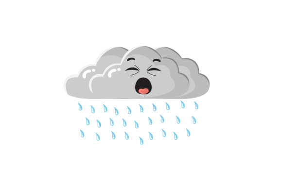 Kawaii Cute Rain Clouds Illustrations: Graphics Review