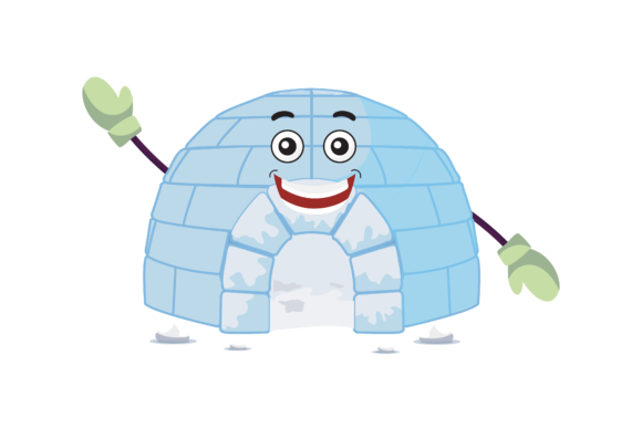 Kawaii Cute Snow House Illustrations for Branding
