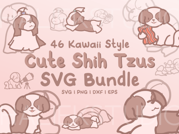Kawaii Shih Tzu Graphics & Illustrations for Crafters