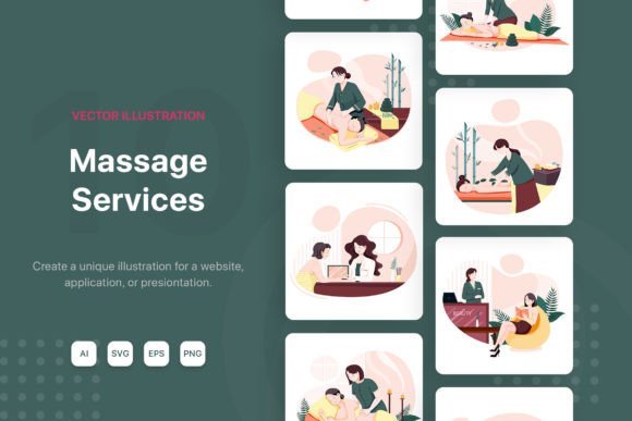 M141_Massage Service Illustrations Graphics for Crafters