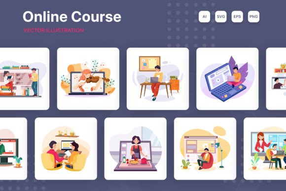 M206_Online Course Illustrations: A Designer’s Review of This Graphics Set