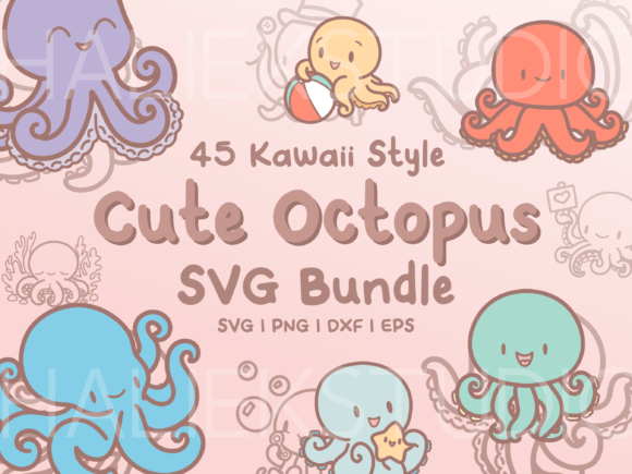 Octopus SVG Illustrations for Crafting & Graphics