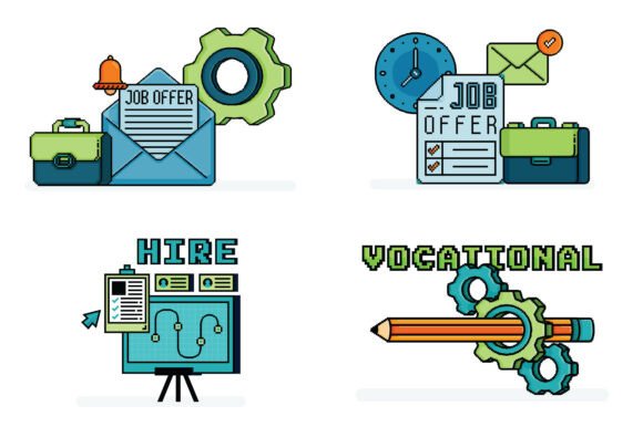 Pixel Hiring Offer Illustrations: Modern Graphics for Local Business Branding