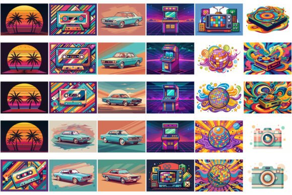 Retro Vector Illustrations for Blog Graphics & Editorial Design