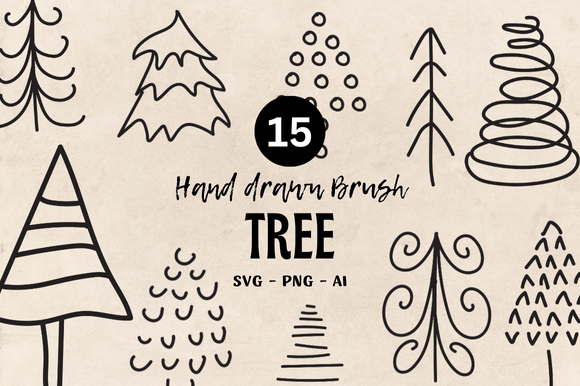 Tree Brush Illustrations: Spooky Graphics for Designers